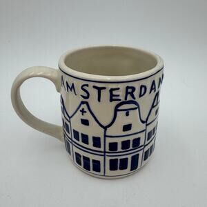 Amsterdam Holland Coffee Tea Mug Blue and White Canal House by Trophee NOS